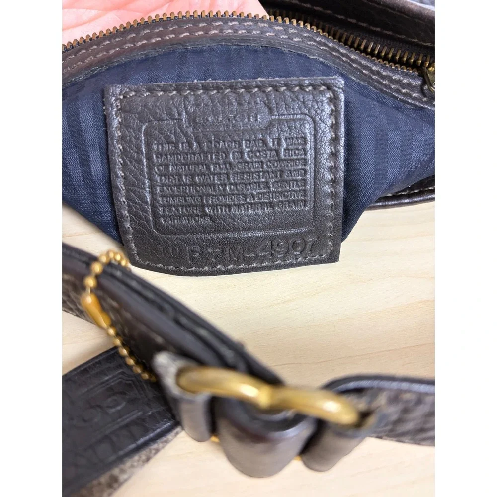Coach Sonoma Small Bucket Zip Natural Grain Leather Crossbody Bag Brown 4907